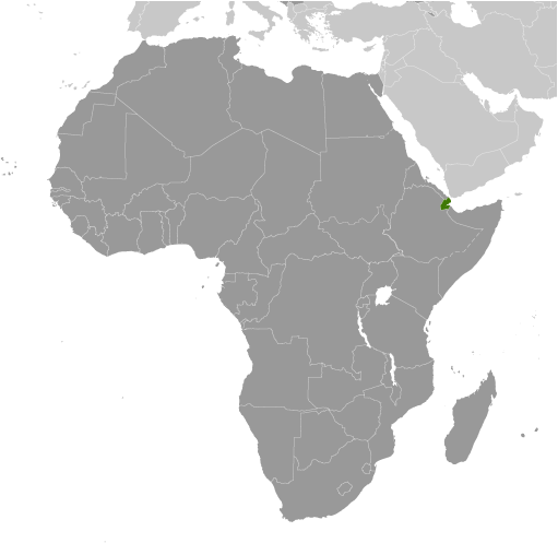 Map showing location of Djibouti