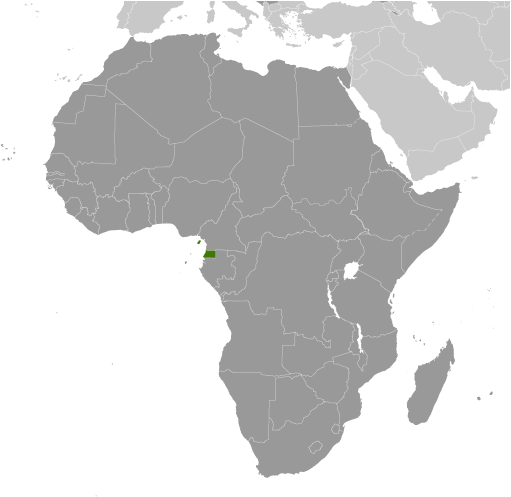Map showing location of Equatorial Guinea