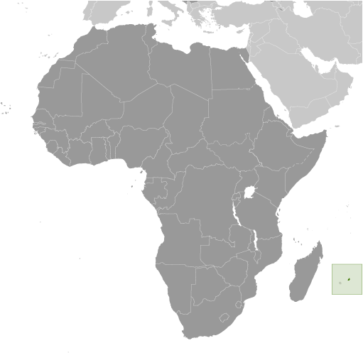 Map showing location of Mauritius