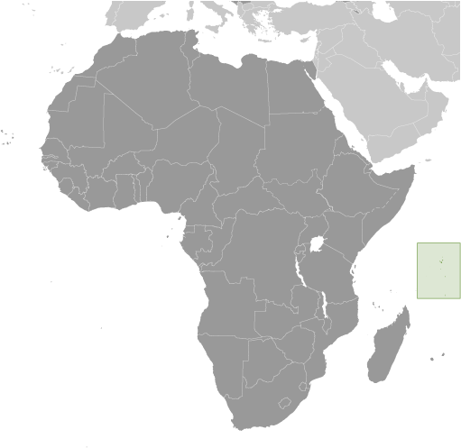 Map showing location of Seychelles