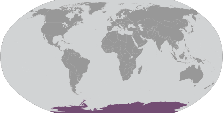 Map showing location of Antarctica