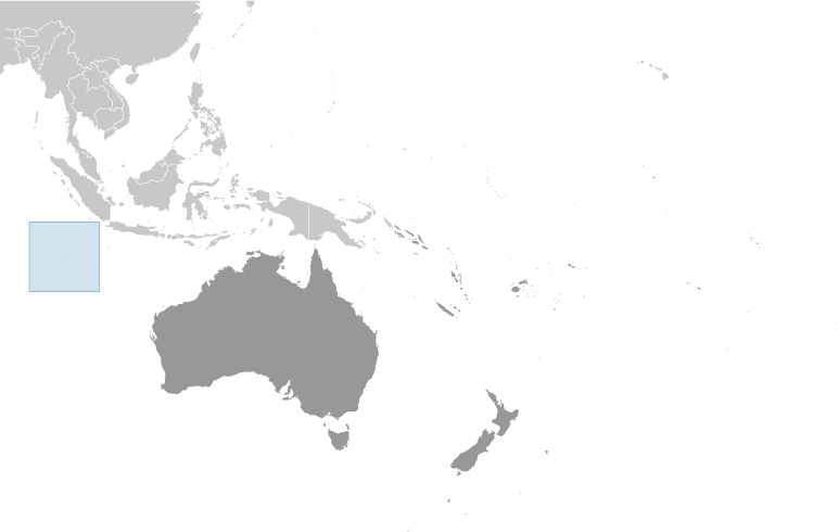 Map showing location of Cocos (Keeling) Islands