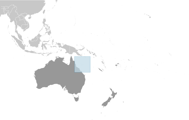 Map showing location of Coral Sea Islands