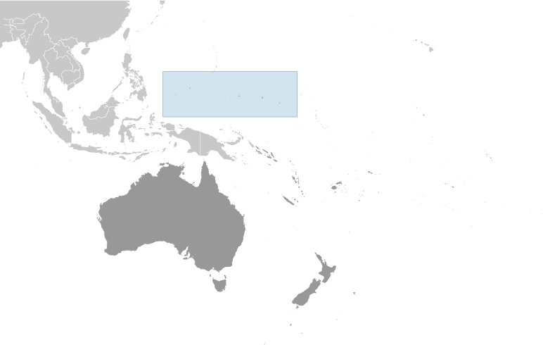 Map showing location of Federated States of Micronesia