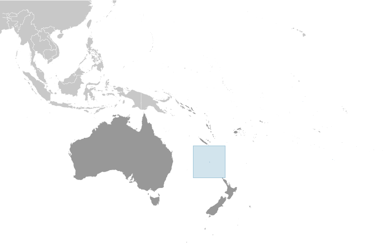 Map showing location of Norfolk Island