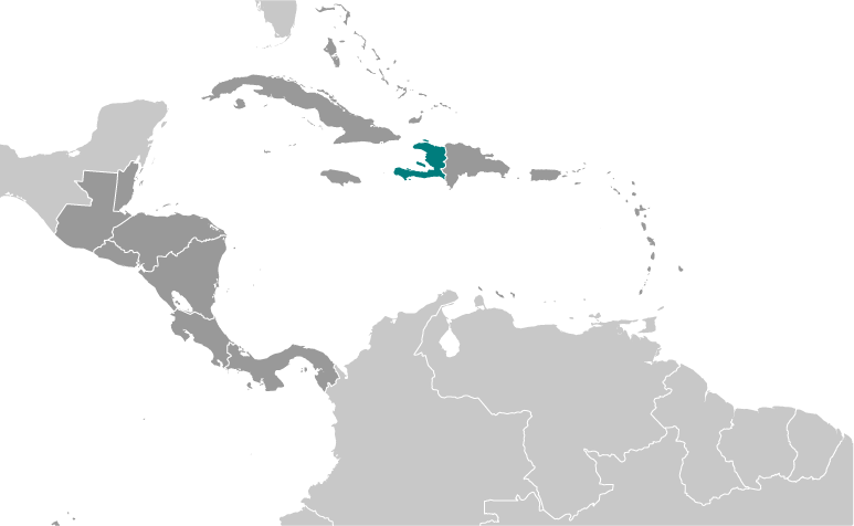 Map showing location of Haiti