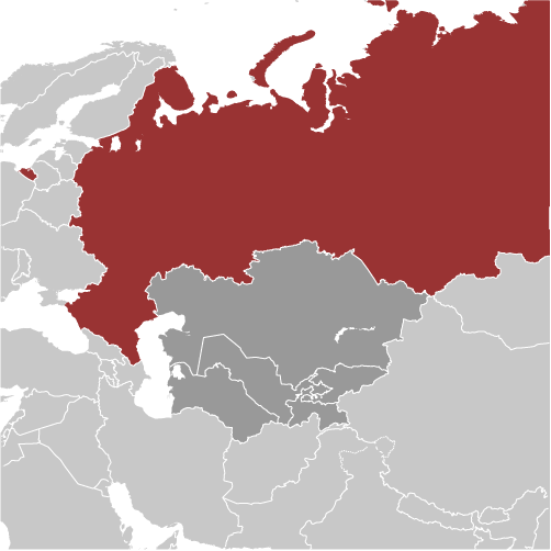 Map showing location of Russia