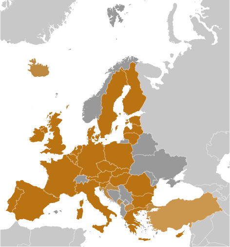 Map showing location of European Union
