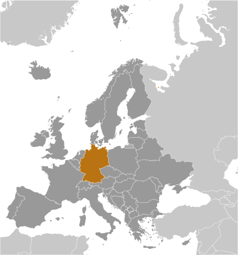 Map showing location of Germany