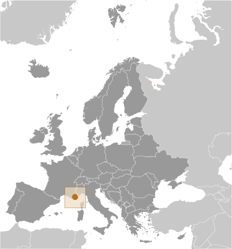 Map showing location of Monaco