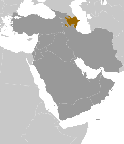 Map showing location of Azerbaijan