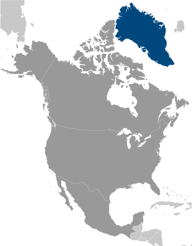 Map showing location of Greenland