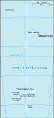Map of Saint Helena, Ascension, and Tristan da Cunha
